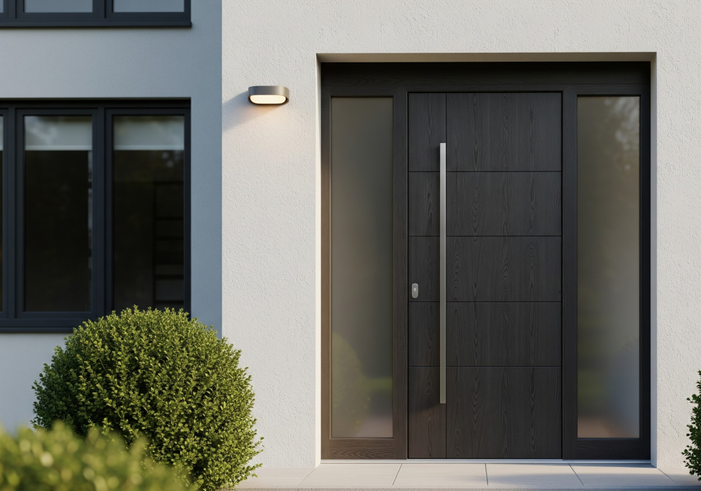 Matte finish laminate main door with clean lines