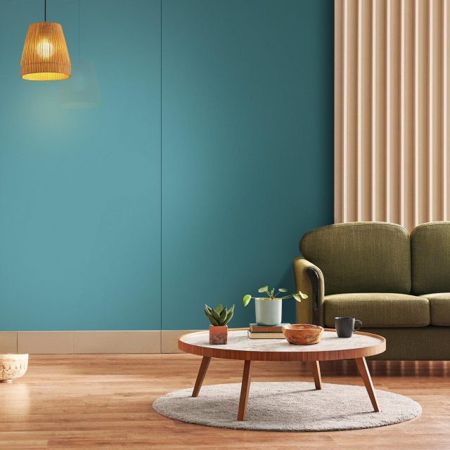 Blue bedroom wall colour combination by Greenlam Laminates